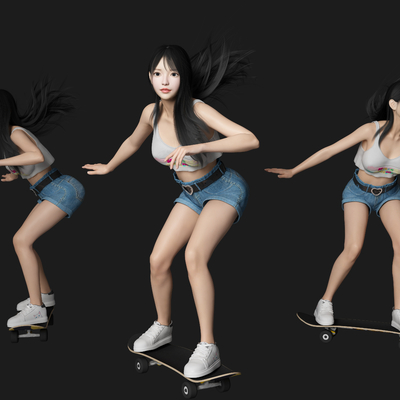 skateboard beauty character