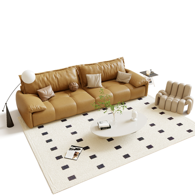 Double sofa Leather sofa