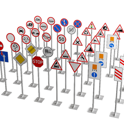 Traffic signs, road signs