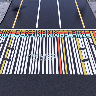 Creative municipal road road marking zebra crossing road arrow