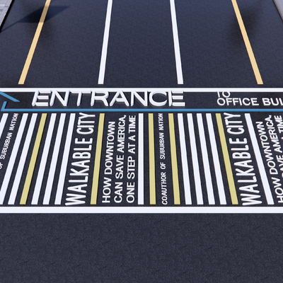 Creative municipal road road marking zebra crossing road arrow