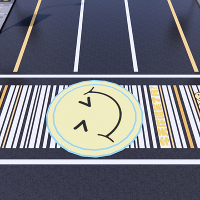 Creative municipal road road marking zebra crossing road arrow