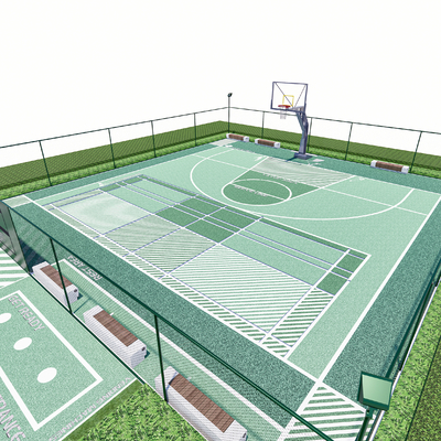 Outdoor basketball court badminton plastic court