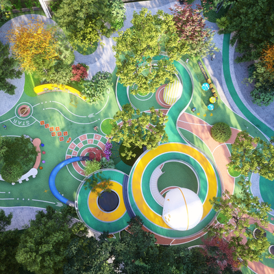 Children's play area bird's-eye view