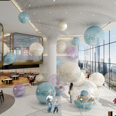 Children's area in the atrium of the mall