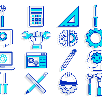 Industrial line icon gear screw