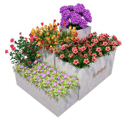 Green plant flower box flower pool flower bed