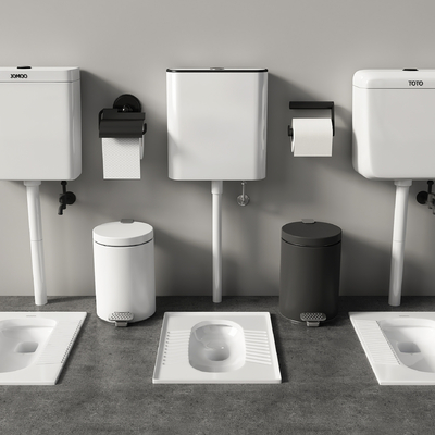 Squat toilet flush tank squat toilet trash can