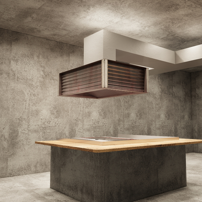 Industrial range hood island hood