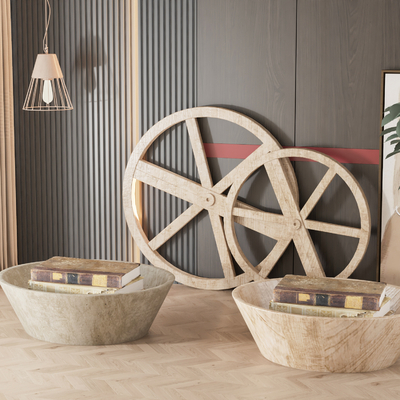 Modern Wooden Basin Storage Basin