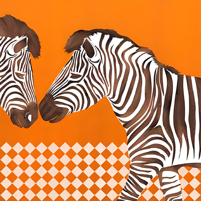 Modern Zebra Orange Wallpaper Wallpaper