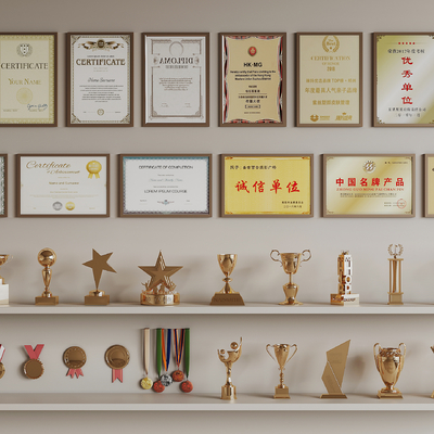 Modern trophy award ornaments