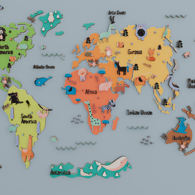 Cartoon World Map