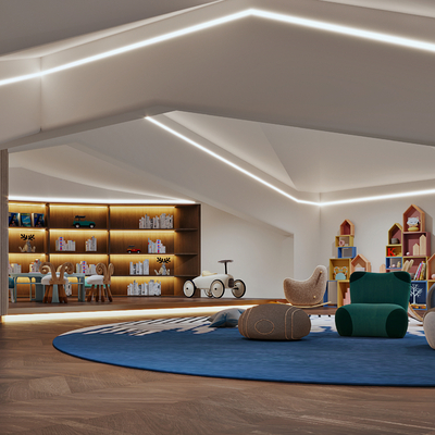 Modern attic toy room