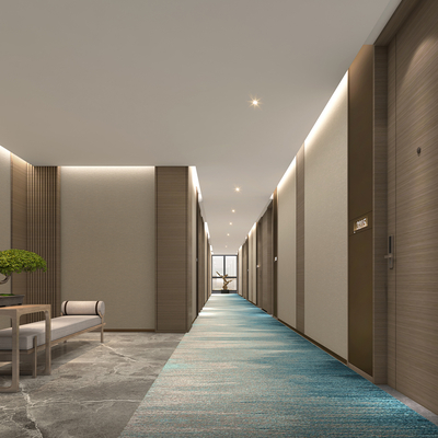 New Chinese Hotel Corridor