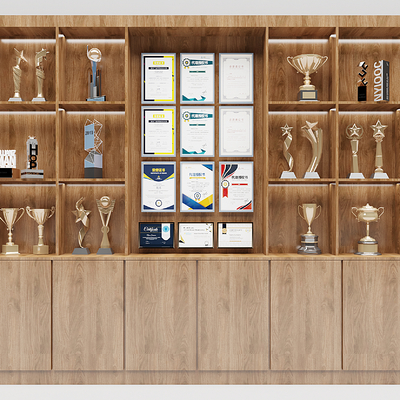 Trophy Certificate Honor Cabinet Honor Wall