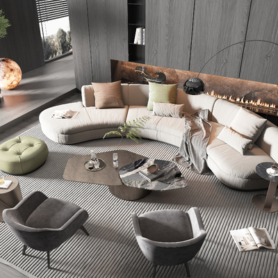 Minotti Sectional Sofa Curved Sofa