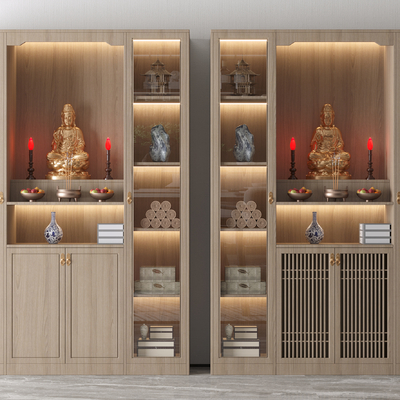 Neo-Chinese Style Shrine Shrine Cabinet