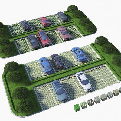 Outdoor parking lot parking space grass brick