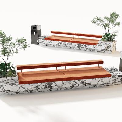 Outdoor landscape bench stone bench