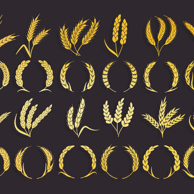 Modern Wheat Wall Ornaments Rice Silhouette