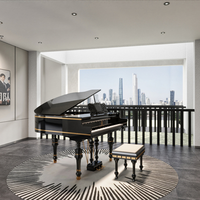 Modern piano room