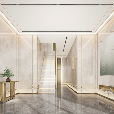 Modern hotel lobby entrance hall