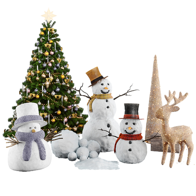 Snowman Christmas Tree Giraffe Snowball