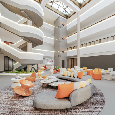 Modern Company Lobby Atrium Lounge