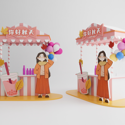 Milk Tea Shop Beverage Shop Art Display Sweet Shop Art Display