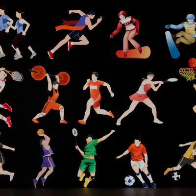 Sports figure wall decoration pendant athlete silhouette