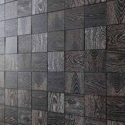 Modern wood grain brick wall