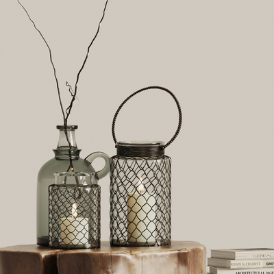 Modern glass bottle book candle ornaments