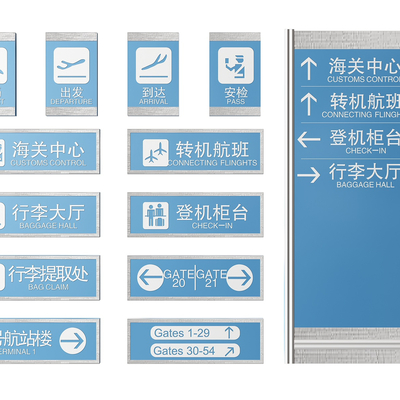 Airport Signs, Customs Signage, Guide Plate, House Plate