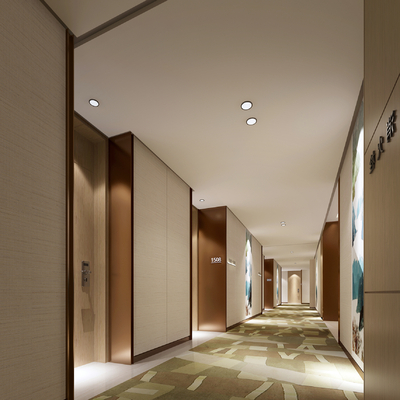 Modern Hotel Corridor