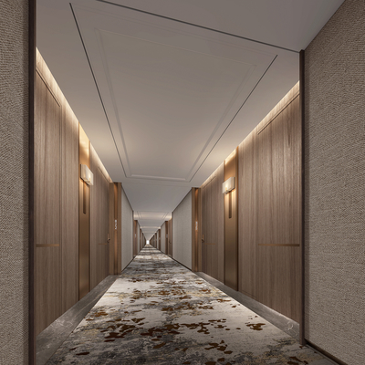 New Chinese Hotel Corridor