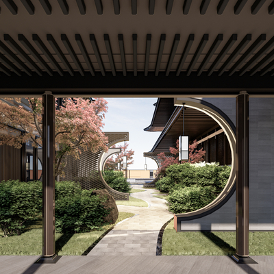 Chinese-style courtyard garden landscape