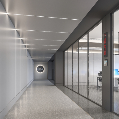 Modern company aisle office corridor