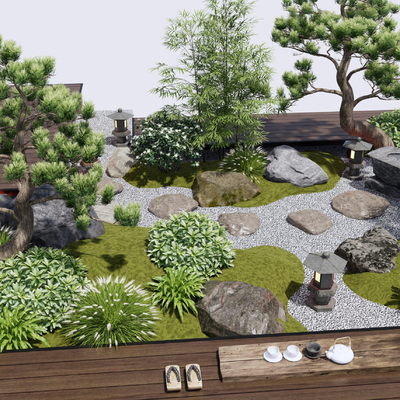 Japanese-style Garden Landscape courtyard micro-terrain