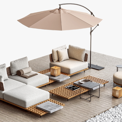 Minotti outdoor sofa Sectional Sofa umbrellas