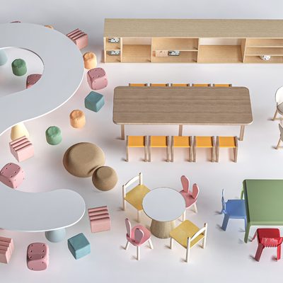 Modern Children's Desks and Chairs Kindergarten Desks