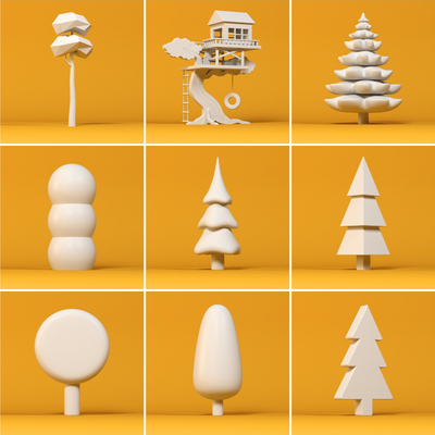 Modern tree shape toy hand