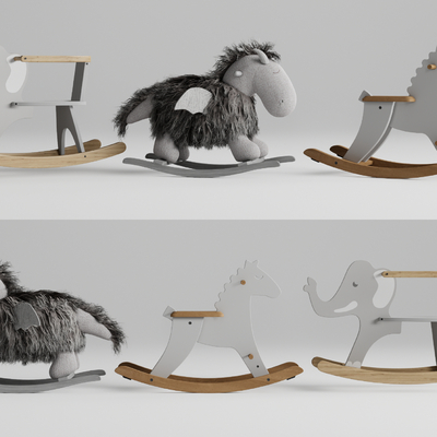 Children rocking horse cartoon animal rocking chair