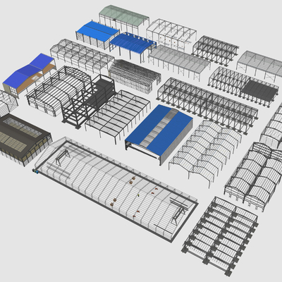 Modern steel structure factory building