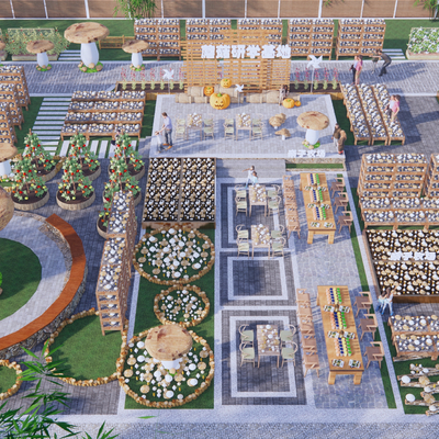 Modern Mushroom Rural Courtyard Labor Research Base