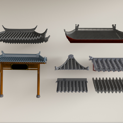 New Chinese-style Eaves Door Head Tiles