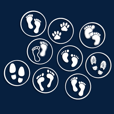 Human Footprints Wall Decorations Animal Footprints