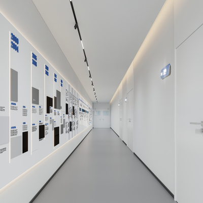 Modern office corridor company aisle