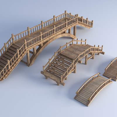 Chinese-style Wooden Arch Bridge Courtyard Bridge Landscape Bridge Garden Bridge