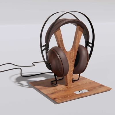 Earphone solid wood headset rack